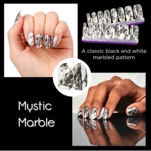 Color Street Mystic Marble Black & White Press-On Nails
